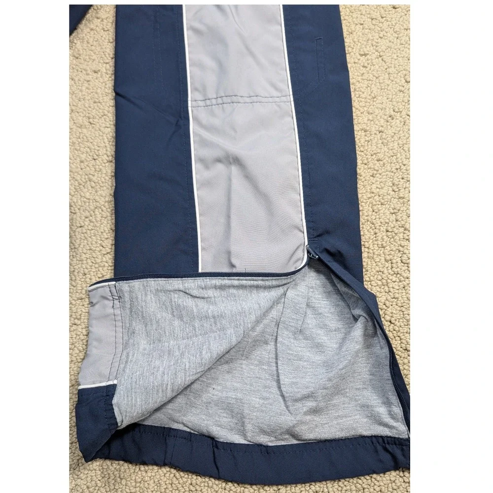 Nike‎ Kids Cargo Pants Lined Blue Gray Logo Pocket Zip Legs Size L 14-16